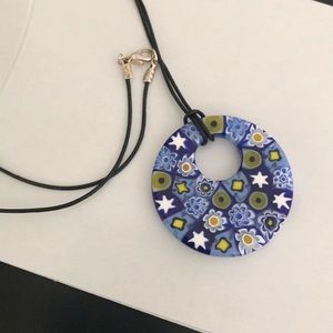 Authentic Italian Venetian glass pendant necklace